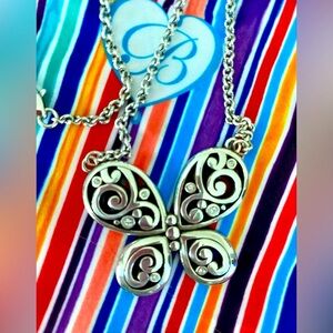 Beautiful Brighton Butterfly Necklace with Jewelry Pouch
